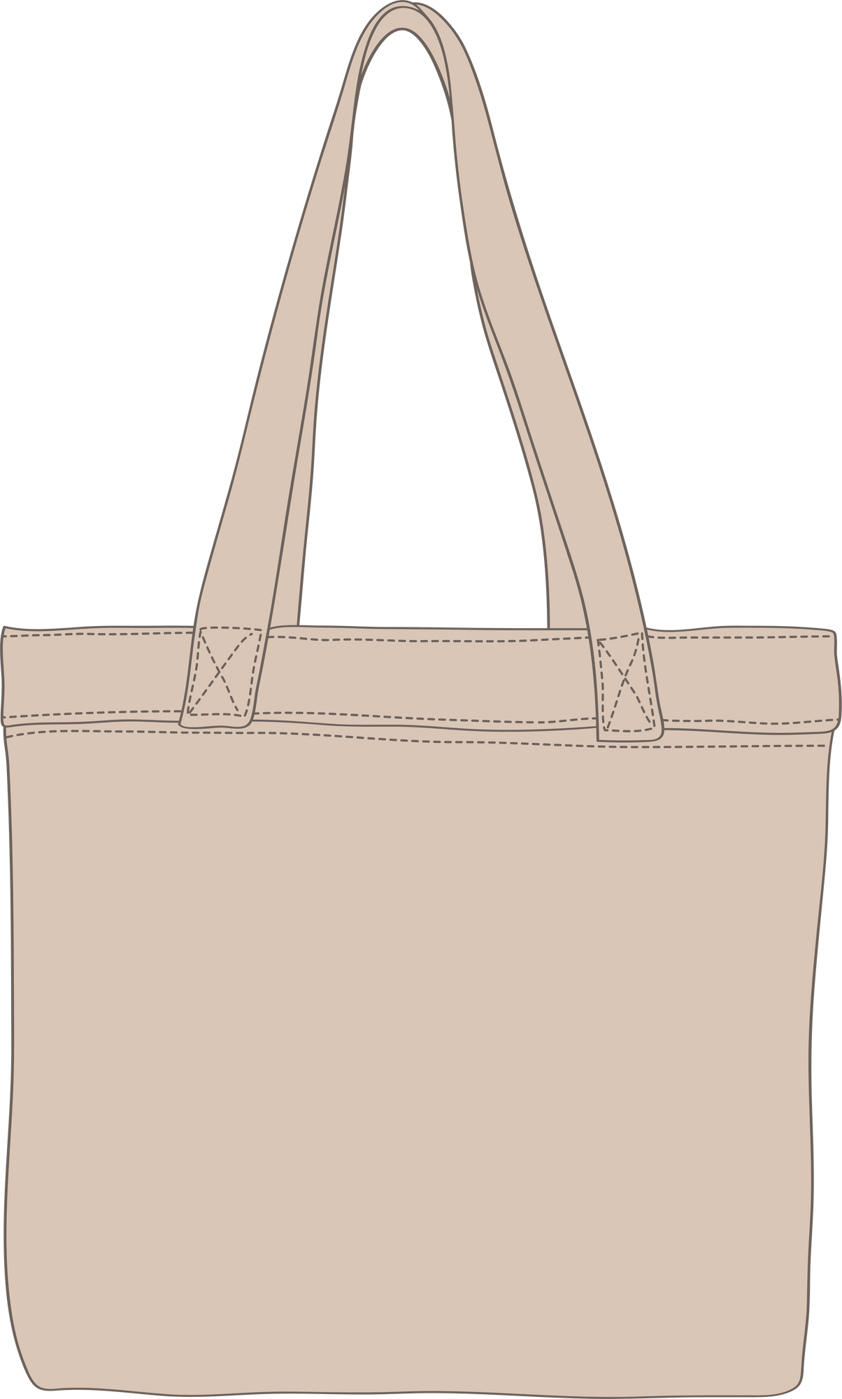 Tote bag. Color illustration of stylish bag.